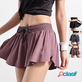 Womens 2 in 1 Liner Running Skirt Athletic Skorts Bottoms