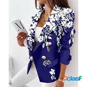 Women's Blazer Regular with Pockets Coat Blue Stylish Work