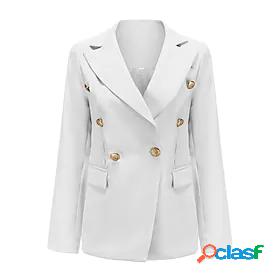 Women's Blazer with Pockets Regular Coat Navy White Black