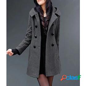 Womens Coat Daily Fall Winter Long Coat Regular Fit Warm