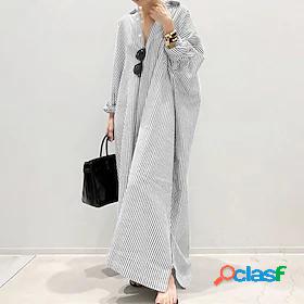 Womens Maxi long Dress Shift Dress White Black Blue Long