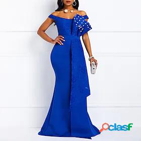 Womens Maxi long Dress Trumpet / Mermaid Dress Black Blue