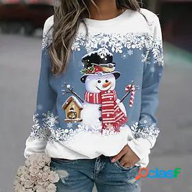 Womens Snowflake Snowman Sweatshirt Pullover Print 3D Print
