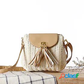Womens Straw Bag Beach Bag Sling Bags Straw Crossbody Bag
