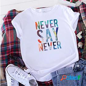 Womens T shirt Basic Print Basic Letter T-shirt Sleeve Round