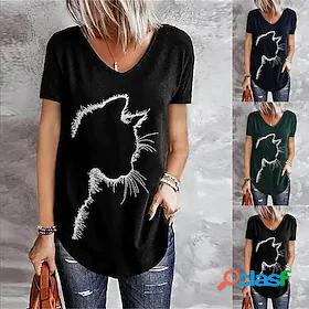 Womens T shirt Tee Casual Daily T shirt Tee Basic Essential