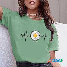 Womens T shirt Tee Graphic Daisy Daily Going out Weekend