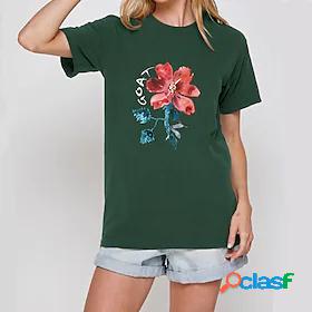 Womens T shirt Tee Graphic Home Daily Holiday Floral Short