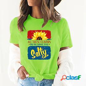 Womens T shirt Tee Graphic Sunflower Letter Daily Going out