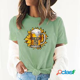 Womens T shirt Tee Graphic Sunflower Letter Daily Going out