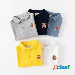 bambini ragazzi camicia manica lunga orso blu navy bambini