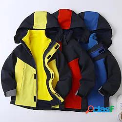 bambini ragazzi cappotto manica lunga color block rosso