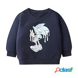 bambini ragazzi felpa manica lunga cartone animato blu royal