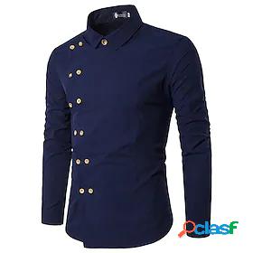 mens diagonal placket double-breasted slim casual