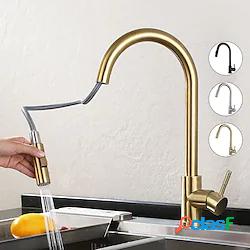 rubinetto da cucina con spruzzatore, acciaio inox estraibile