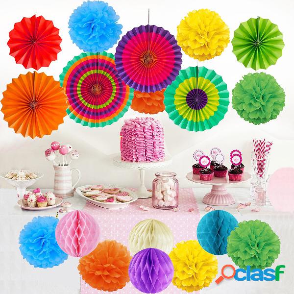 19Pom Carta velina Pom Poms Palline di fiori Pompon per