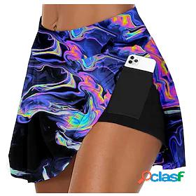 21Grams Womens 3D Print 2 in 1 Running Shorts Shorts High