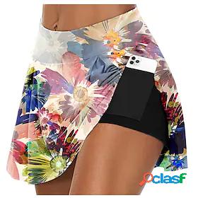 21Grams Womens 3D Print 2 in 1 Running Shorts Shorts High