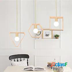 25cm forme geometriche design singolo lampadario in legno