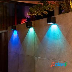 2pcs solare applique da parete a led bianco caldo/rgb 2