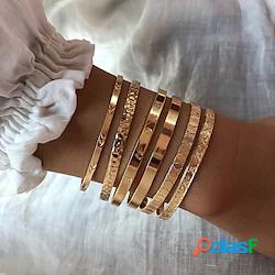 6 pz Per donna Braccialetti Bracciali a polsino impilabile