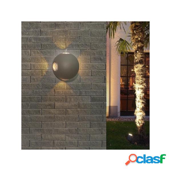 APPLIQUE MURO A SFERA 4 FASCI DI LUCE ESTERNO GRIGIO LUCE