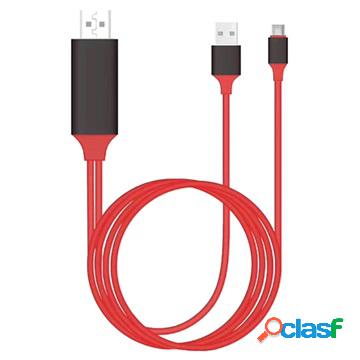 Adattatore universale da tipo C a HDMI - 2 m - rosso