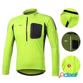 Arsuxeo Mens Long Sleeve Cycling Jersey Bike Jersey with 3