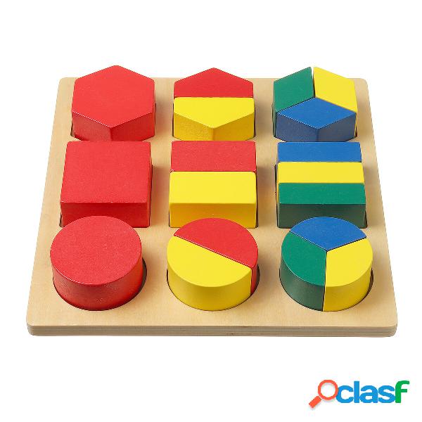 Blocchi geometrici in legno Forme geometriche 3D Puzzle