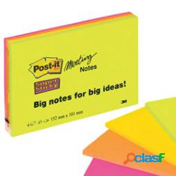 Blocco foglietti Post it Super Sticky Meeting Notes - rosa e