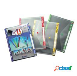 Buste forate con bottone Clickn File - 24x31 cm - verde -
