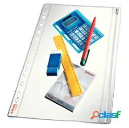 Buste forate con zip - PVC - 19x30 cm - Esselte - conf. 5