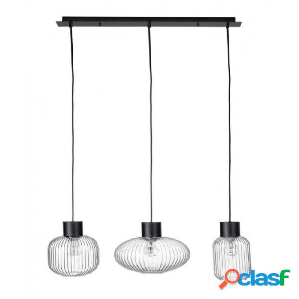 CONTEMPORARY STYLE - LAMPADARIO 3LUCI SHOWY RETT TRASP-NERO