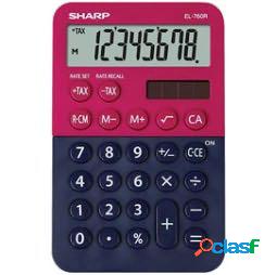 Calcolatrice tascabile EL 760R - 8 cifre - rosso-blu - Sharp