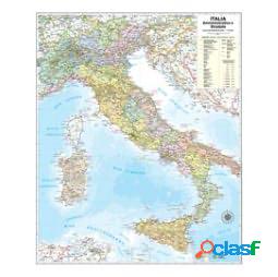 Carta geografica Italia amministrativa e stradale - murale -