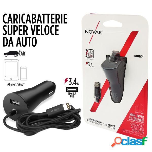 Cavo ricarica 12V Lightning + USB Fast charge - NOVAK