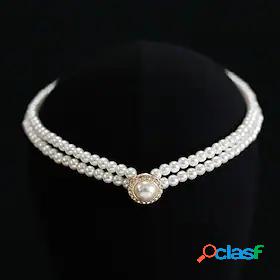 Choker Necklace Pearl Womens Classic Artistic Luxury
