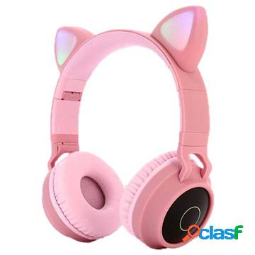 Cuffie Bluetooth pieghevoli per bambini con orecchie di