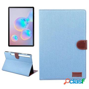 Custodia Folio Jeans Samsung Galaxy Tab S6 - Azzurro
