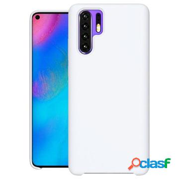 Custodia in silicone liquido per Huawei P30 Pro - bianca