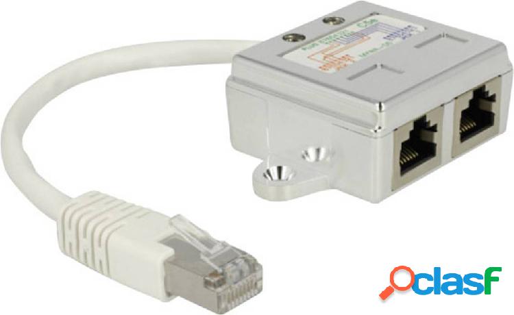 Delock RJ45 Rete Adattatore CAT 5 [1x Spina RJ45 - 2x Presa