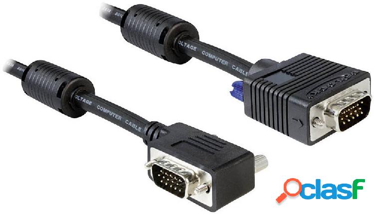 Delock VGA Cavo Spina VGA 15pin, Spina VGA 15pin 2.00 m Nero