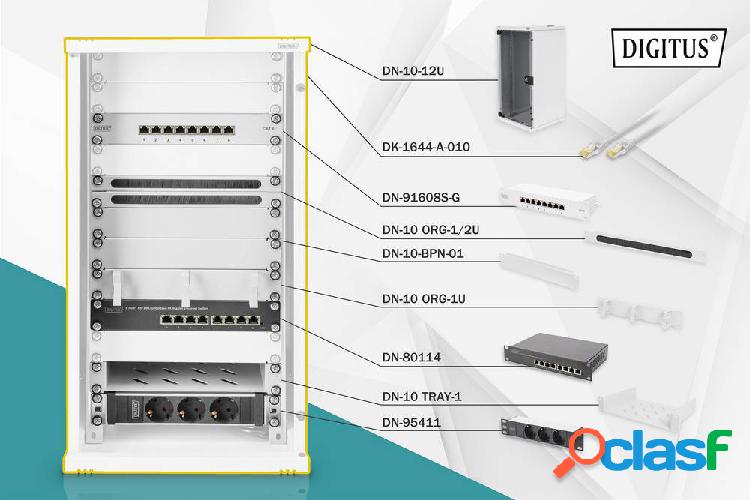 Digitus DN-10-SET-3 Armadio rack di rete da 10 12 U Grigio,
