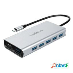 Docking station USB-C multiporta 2HDMI, 5USB 3, RJ45, VGA,