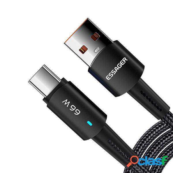 ESSAGER PD66W USB-A a Tipo-C Cavo QC4.0/3.0 Ricarica rapida