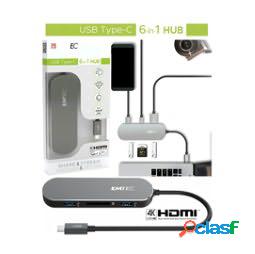 Emtec - Hub 6-in-1 Multimedia Type-C T650C - ECHUBT650C