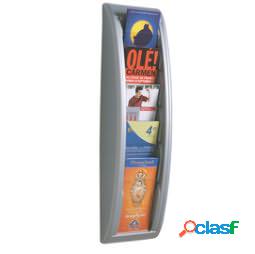 Espositore da parete Quick Fit System - 5 tasche A5 - grigio