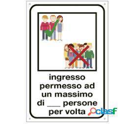 Etichetta attacca e stacca - Ingresso permesso ad un max.