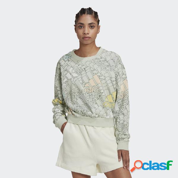 Felpa Essentials Multi-Colored Logo Crop