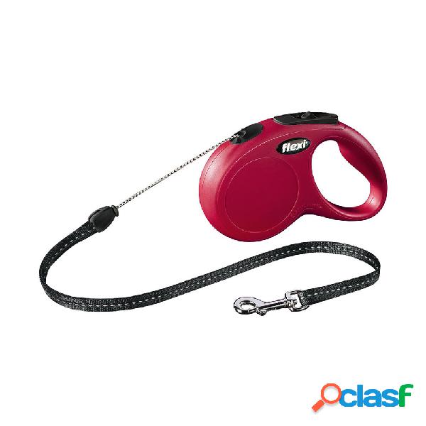 Flexi Guinzaglio New Classic Small 5 mt Corda Rosso
